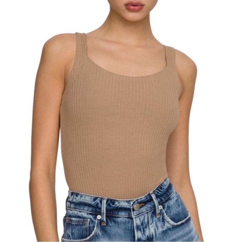 ☀️SALE!!☀️ 🆕‎ Good American Tan Ribbed Bodysuit